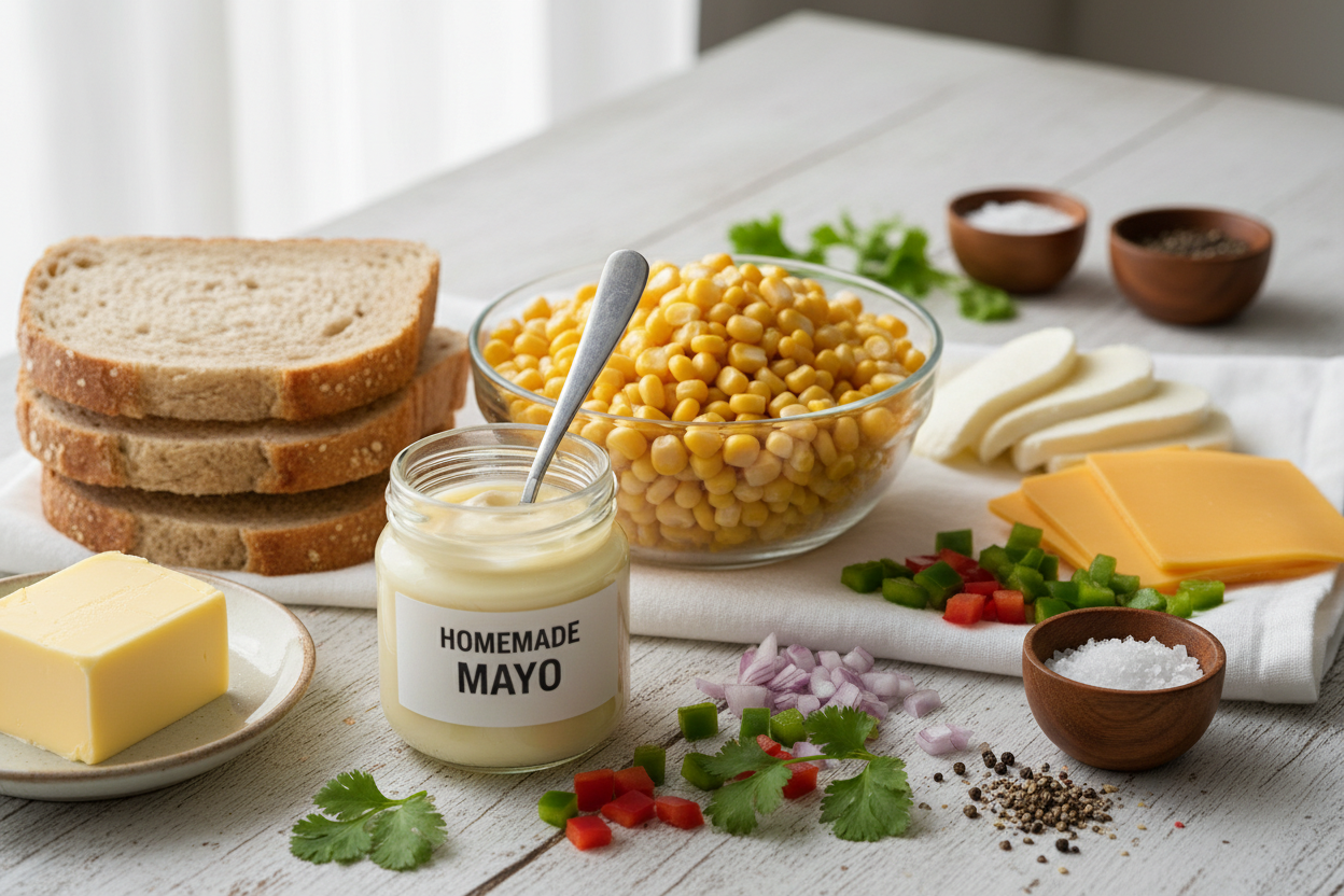 Cheese corn sandwich